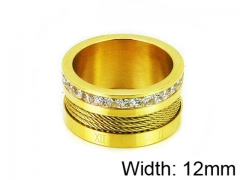 HY Stainless Steel 316L Lady Small-Crystal Rings-HY14R0522HJE