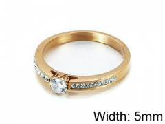 HY Stainless Steel 316L Lady Small-Crystal Rings-HY14R0375OQ