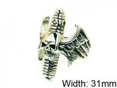 HY Stainless Steel 316L Man Skull Rings-HY22R1172HIW