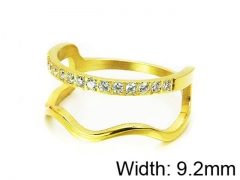 HY Stainless Steel 316L Lady Small-Crystal Rings-HY16R0035HHE
