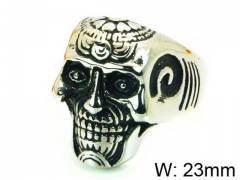 HY Stainless Steel 316L Man Skull Rings-HY22R0703HIS