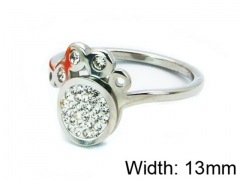 HY Stainless Steel 316L Lady Small-Crystal Rings-HY14R0400OR