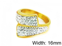 HY Stainless Steel 316L Lady Small-Crystal Rings-HY15R1350HML