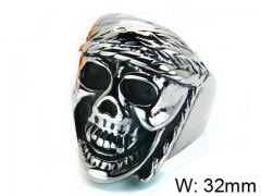 HY Stainless Steel 316L Man Skull Rings-HY22R0053HIS