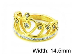 HY Stainless Steel 316L Lady Small-Crystal Rings-HY14R0332HIW