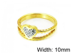 HY Stainless Steel 316L Lady Small-Crystal Rings-HY14R0405PC