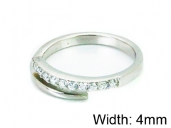 HY Stainless Steel 316L Lady Small-Crystal Rings-HY30R0626HIW