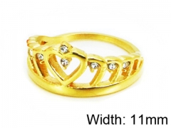 HY Stainless Steel 316L Lady Small-Crystal Rings-HY15R1351HHL