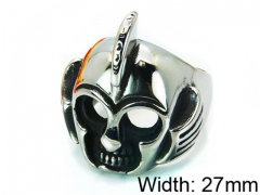 HY Stainless Steel 316L Man Skull Rings-HY22R0073HIS