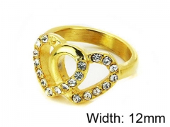 HY Stainless Steel 316L Lady Small-Crystal Rings-HY15R1089HHL