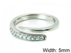 HY Stainless Steel 316L Lady Small-Crystal Rings-HY30R0535HIC