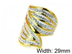 HY Stainless Steel 316L Lady Small-Crystal Rings-HY15R1239HOY