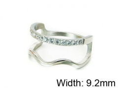 HY Stainless Steel 316L Lady Small-Crystal Rings-HY16R0036HAA