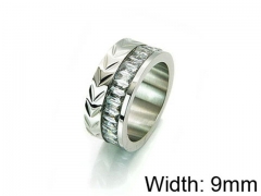 HY Stainless Steel 316L Lady Small-Crystal Rings-HY14R0357HHW