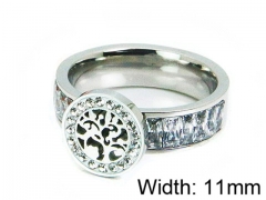 HY Stainless Steel 316L Lady Small-Crystal Rings-HY14R0489HED