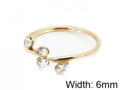 HY Stainless Steel 316L Lady Small-Crystal Rings-HY14R0539PZ