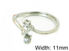 HY Stainless Steel 316L Lady Small-Crystal Rings-HY30R0522KLT