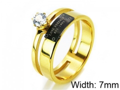 HY Stainless Steel 316L Lady Small-Crystal Rings-HY14R0279PW