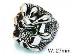 HY Stainless Steel 316L Man Skull Rings-HY22R0001HIS