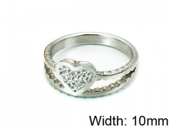 HY Stainless Steel 316L Lady Small-Crystal Rings-HY14R0404OU