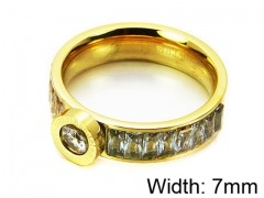 HY Stainless Steel 316L Lady Small-Crystal Rings-HY14R0264HHW