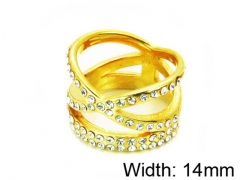 HY Stainless Steel 316L Lady Small-Crystal Rings-HY62R0106HHV