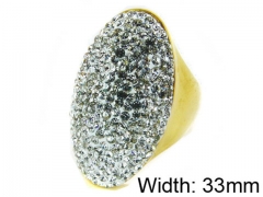 HY Stainless Steel 316L Lady Small-Crystal Rings-HY15R1094IJE