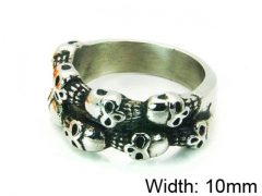 HY Stainless Steel 316L Man Skull Rings-HY22R0726HHD