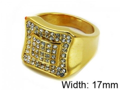 HY Stainless Steel 316L Men Small-Crystal Rings-HY15R0903HJL