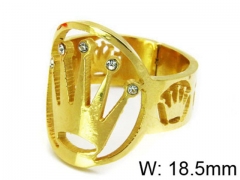 HY Stainless Steel 316L Lady Small-Crystal Rings-HY64R0033HHZ