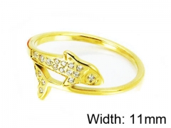HY Stainless Steel 316L Lady Small-Crystal Rings-HY14R0532HB