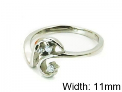 HY Stainless Steel 316L Lady Small-Crystal Rings-HY30R0512KLB
