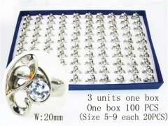 HY Stainless Steel 316L Lady Small-Crystal Rings-HY30R0641JWER