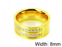 HY Stainless Steel 316L Lady Small-Crystal Rings-HY05R0167HLQ