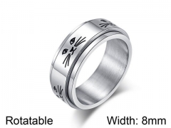 HY Jewelry Titanium Steel Popular Rotatable Rings-HY007R0016PP