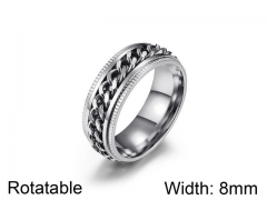 HY Jewelry Titanium Steel Popular Rotatable Rings-HY007R0054HHE