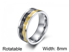HY Jewelry Titanium Steel Popular Rotatable Rings-HY007R0223HFL
