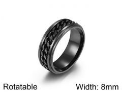 HY Jewelry Titanium Steel Popular Rotatable Rings-HY007R0052HHD