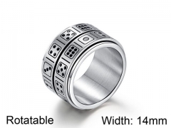 HY Jewelry Titanium Steel Popular Rotatable Rings-HY007R0017HIS