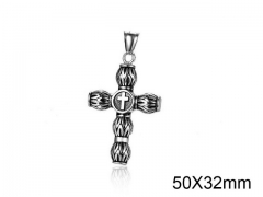 HY Wholesale Stainless Steel Cross Pendant (not includ chain)-HY008P0121HHD