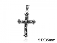HY Wholesale Stainless Steel Cross Pendant (not includ chain)-HY008P0010HAS