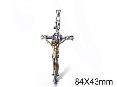 HY Wholesale Stainless Steel Cross Pendant (not includ chain)-HY008P0141HKS
