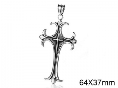 HY Wholesale Stainless Steel Cross Pendant (not includ chain)-HY008P0171HJE