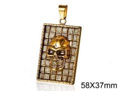 HY Wholesale Stainless steel 316L Skull Pendant (not includ chain)-HY008P0111HIL