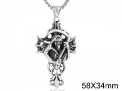 HY Wholesale Stainless steel 316L Skull Pendant (not includ chain)-HY0001P0138HLR