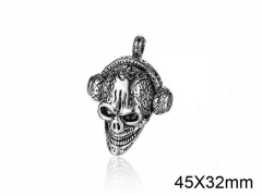 HY Wholesale Stainless steel 316L Skull Pendant (not includ chain)-HY008P0042HHD