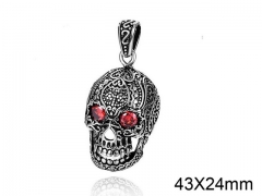 HY Wholesale Stainless steel 316L Skull Pendant (not includ chain)-HY008P0037HKS