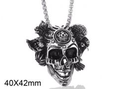 HY Wholesale Stainless steel 316L Skull Pendant (not includ chain)-HY0001P0247HNW