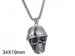 HY Wholesale Stainless steel 316L Skull Pendant (not includ chain)-HY0001P0162HME