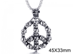 HY Wholesale Stainless steel 316L Skull Pendant (not includ chain)-HY0001P0184HLD